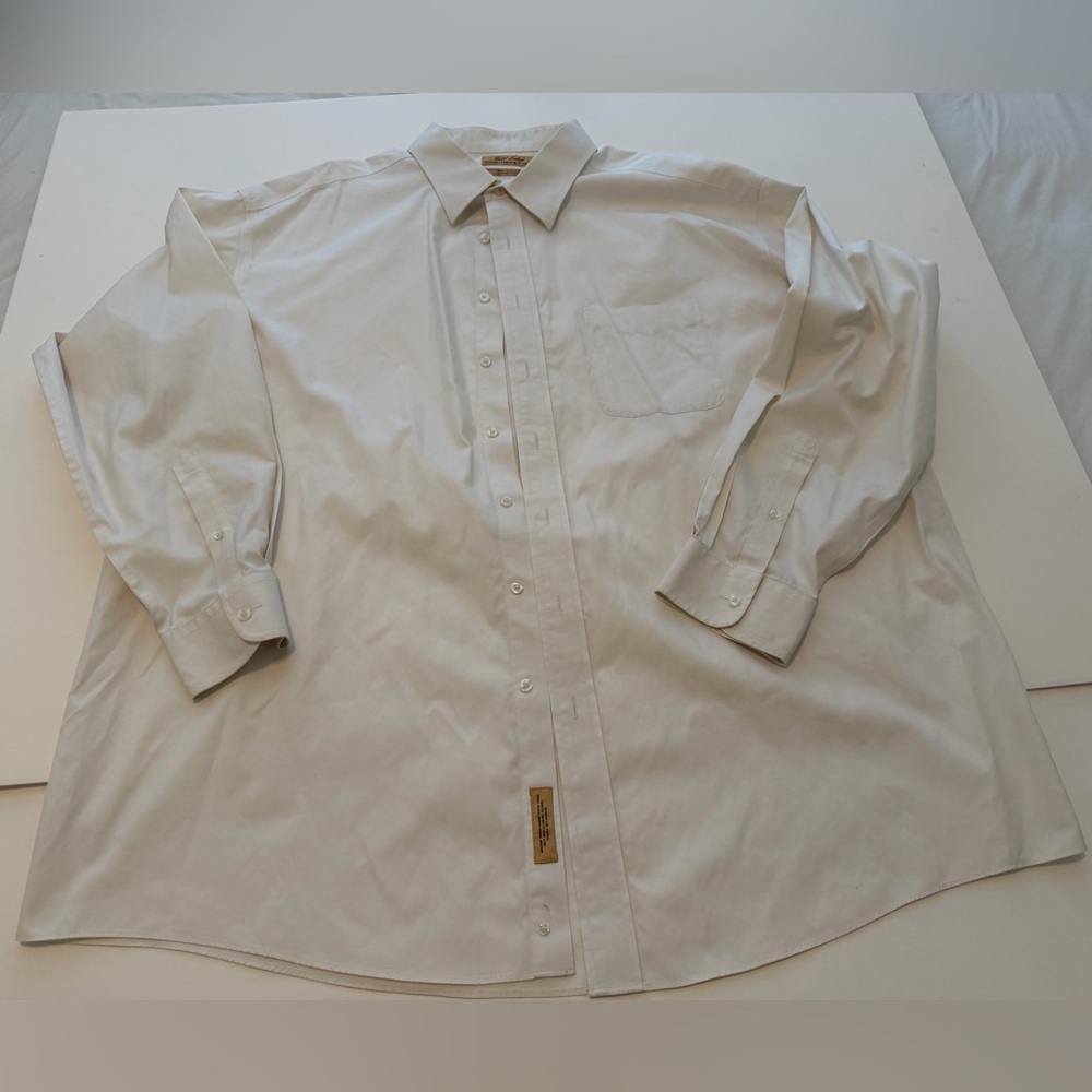 Vintage Roundtree & York’s Gold Label 18.5 36 Tall White Dress Shirt 100% Cotton